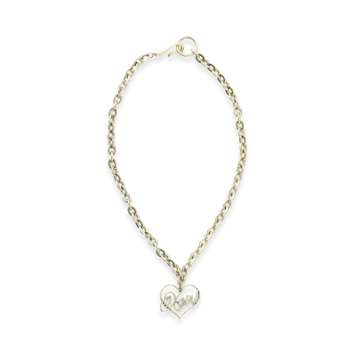 X-Girl Women's Heart Script Logo Chain Necklace "Gold"