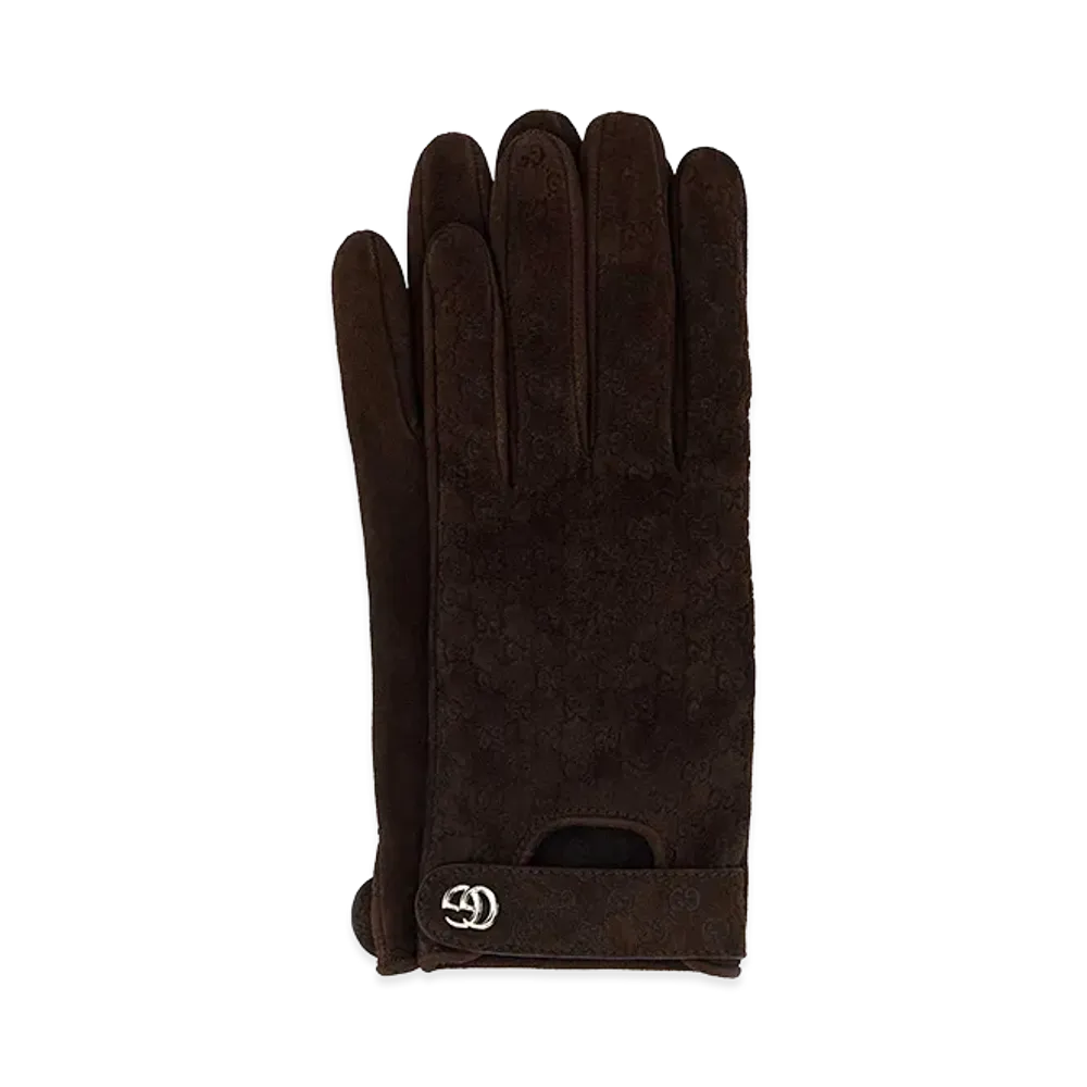GUCCI Women's Suede Gloves "Beige"