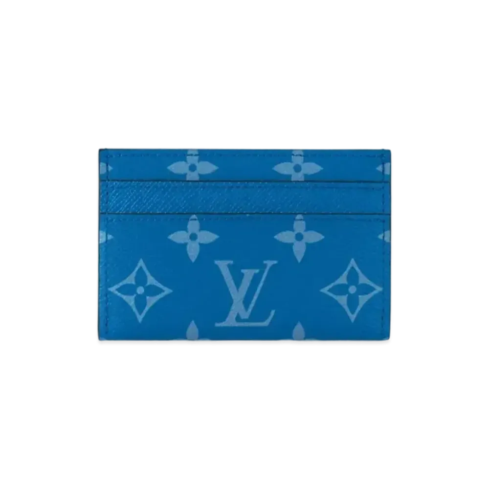Louis Vuitton Porte Cartes Double Taigarama "Blue"