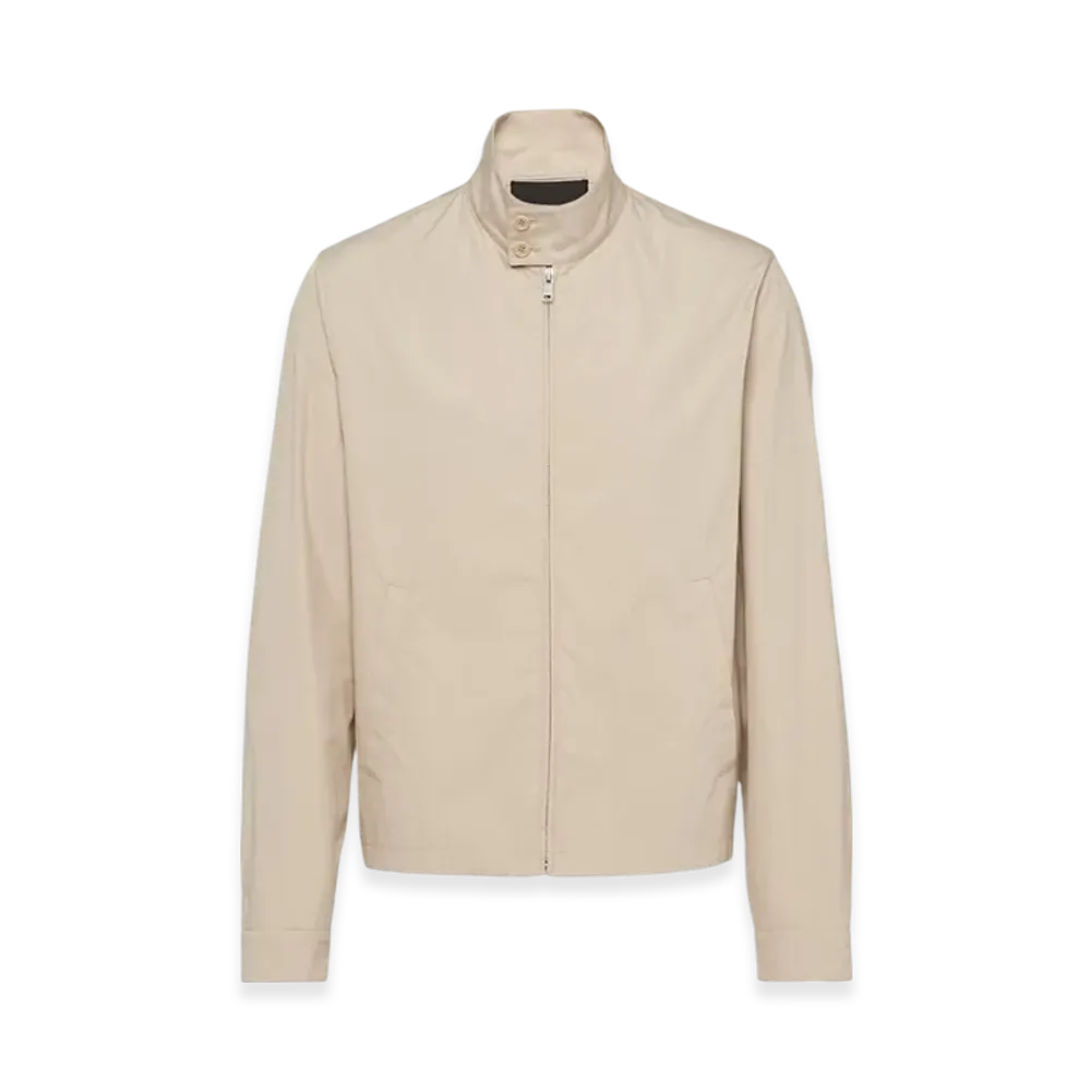 PRADA Cotton Blend Blouson Jacket "Limestone"