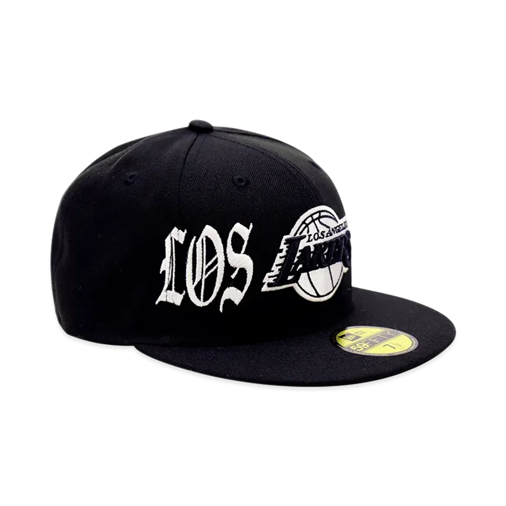 NEW ERA x THE CAP 59Fifty Black Letter II Los Angeles Lakers "Black"