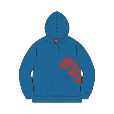 Supreme Old English Wrap Hooded Sweatshirt "Blue"