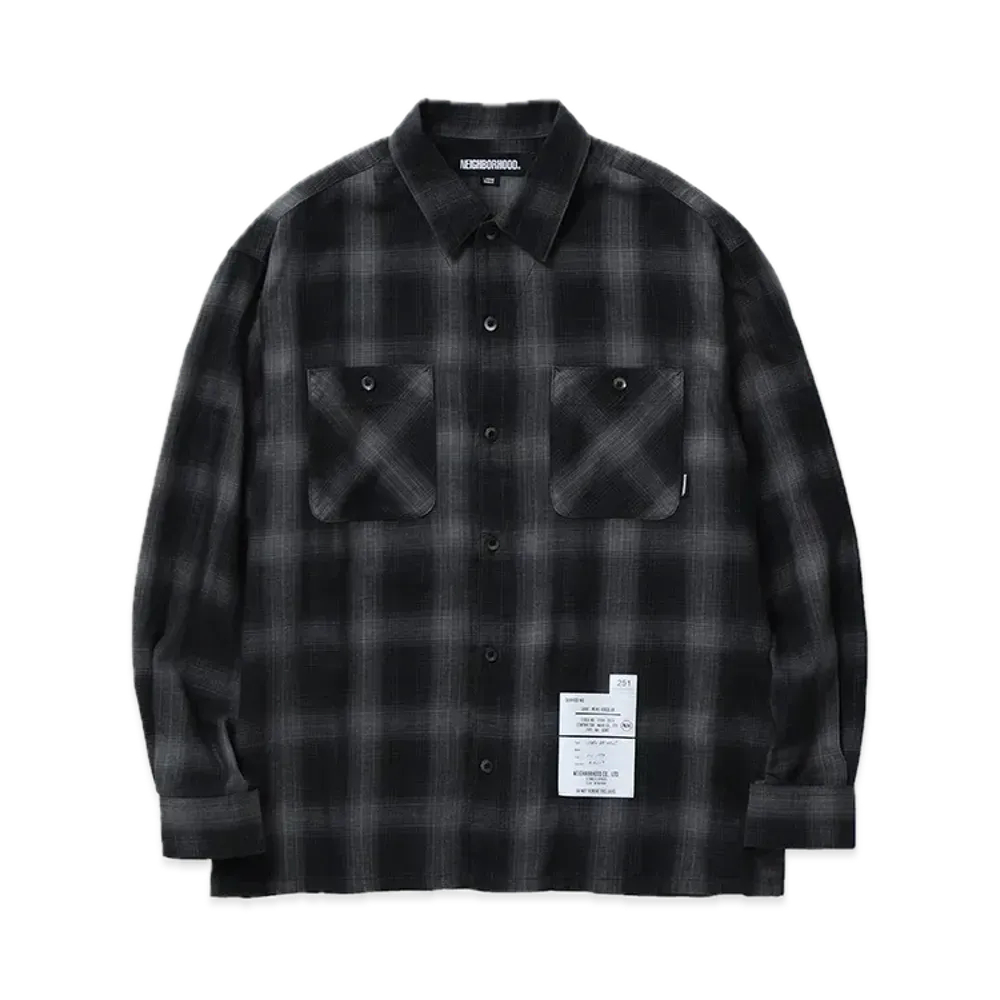 NEIGHBORHOOD Hombre Check Shirt LS "Black/Gray"