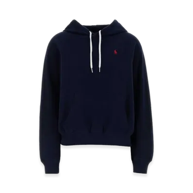 Polo Ralph Lauren Women's Cotton Mixed Sweatshirt With Hood "Navy Blue"