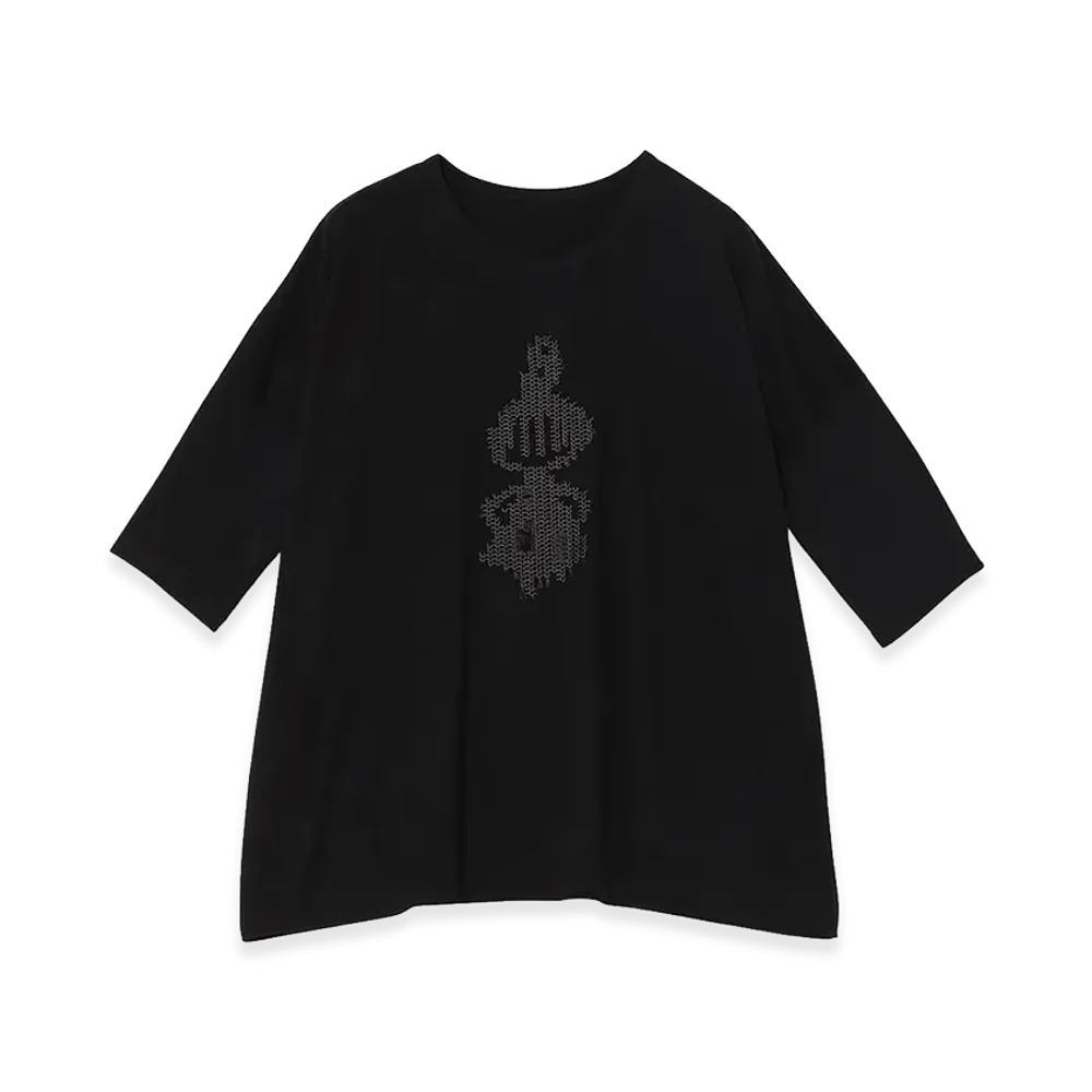Y's x MOOMIN x a part of me. Y’s "Little My" Embroidery Tee "Black"