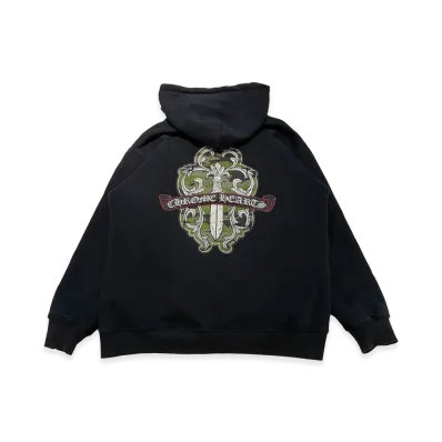 Chrome Hearts Camouflage Dagger Scroll Label Zip Up Hoodie "Black"