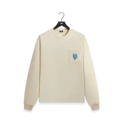 Kith Hanukkah Stained Glass Long Sleeve Pocket Tee "Sandrift"