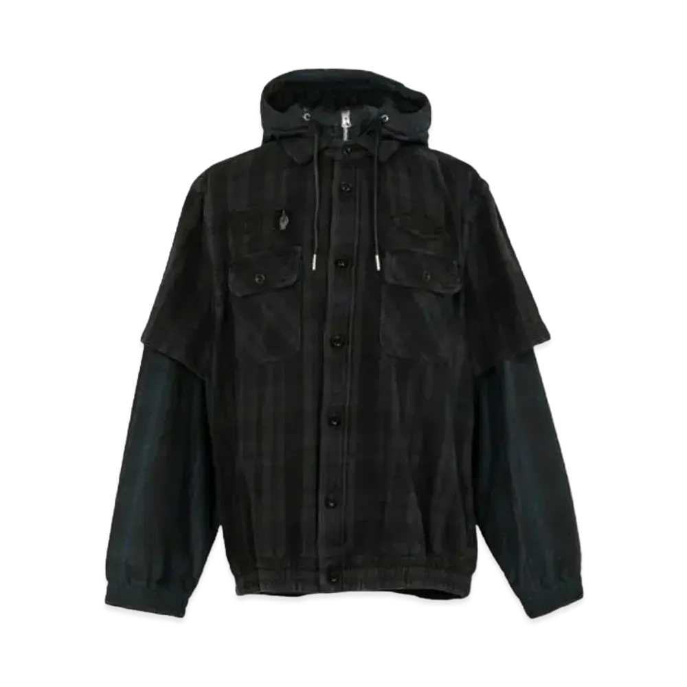 sacai x Gonz Multi Patch Plaid Hoodie