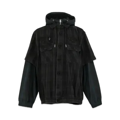 sacai x Gonz Multi Patch Plaid Hoodie