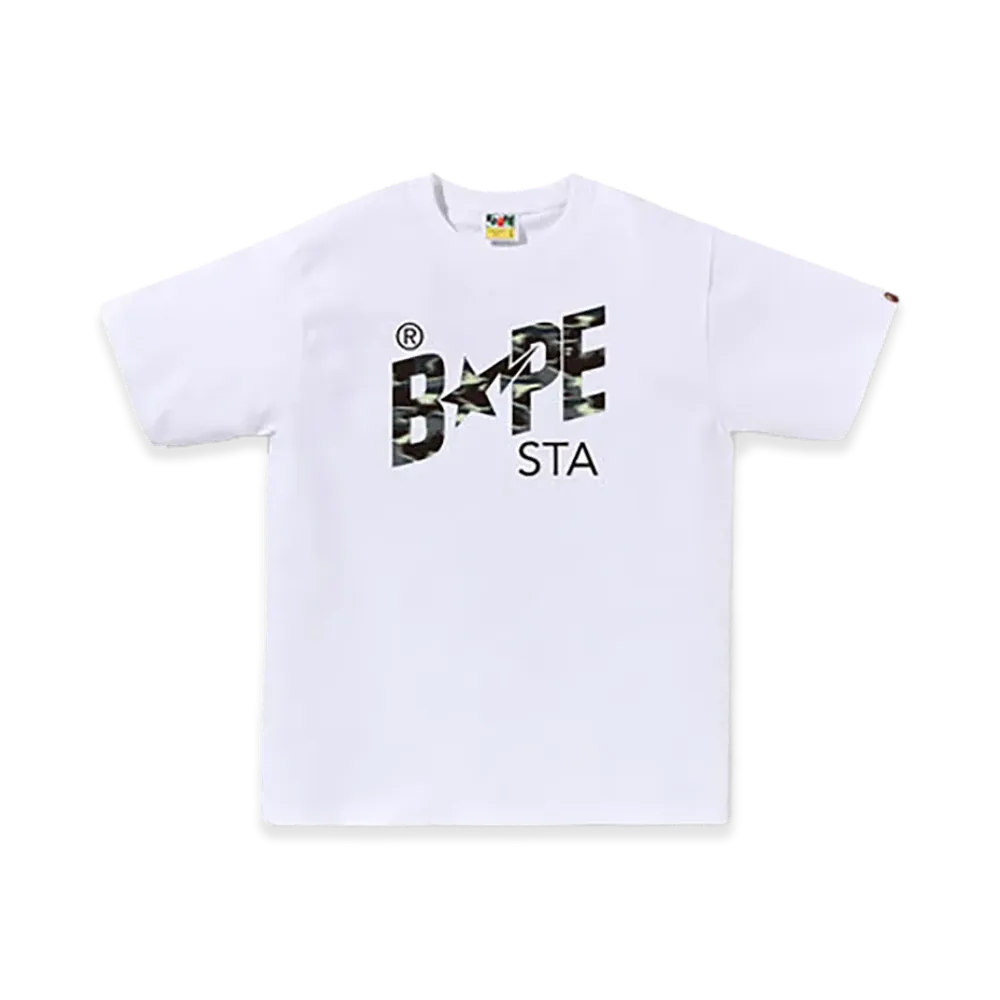 A BATHING APE Screen Camo Bape Sta Tee "White"