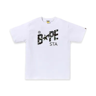 A BATHING APE Screen Camo Bape Sta Tee "White"