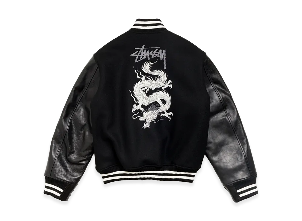 eYe JUNYA WATANABE MAN x Stussy W-Name Dragon Print Stadium Jacket "Black"