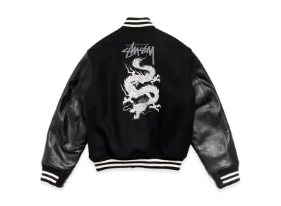 eYe JUNYA WATANABE MAN x Stussy W-Name Dragon Print Stadium Jacket "Black"