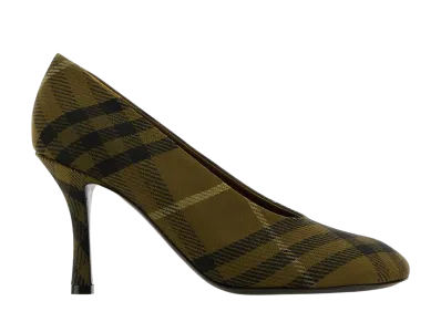 Burberry Women's Embroidered Canvas Pumps "Checked"