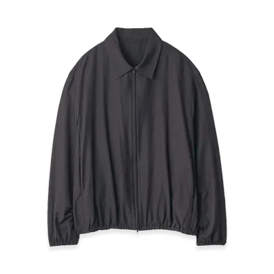 ssstein Wool Silk Collared Zip Jacket "Black"