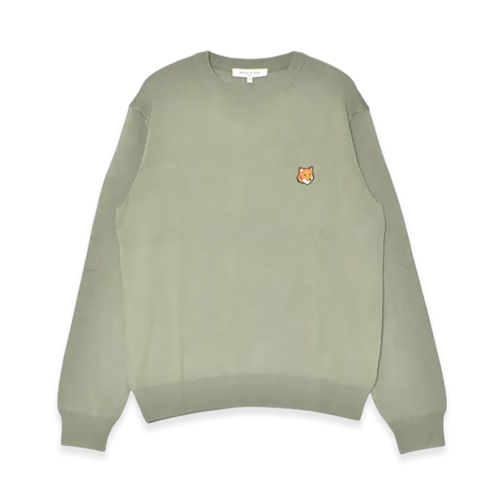 Maison Kitsune Foxhead Merino Regular Jumper "Laurel Green"