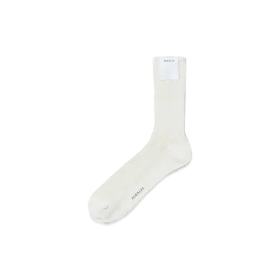 AURALEE Cotton Cashmere Low Gauge Socks "Ivory"