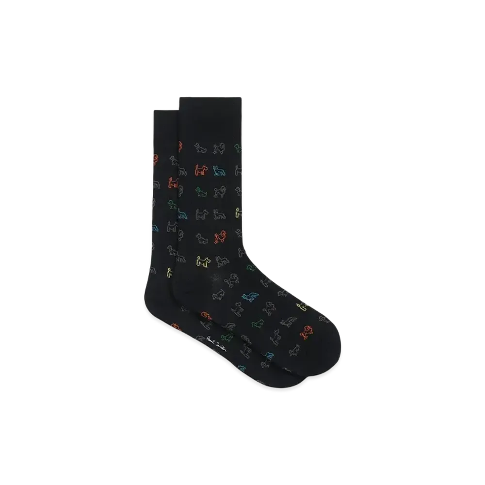Paul Smith Sketch Dogs Socks "Black"