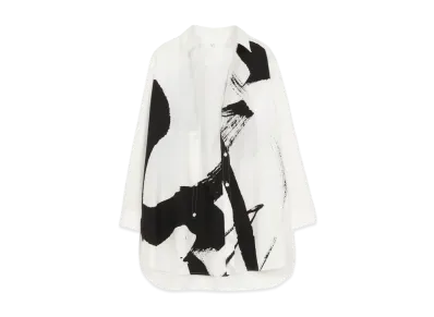 Yohji Yamamoto Y's 100/2 BROAD CALLIGRAPHY PRINT BLOUSE "White"