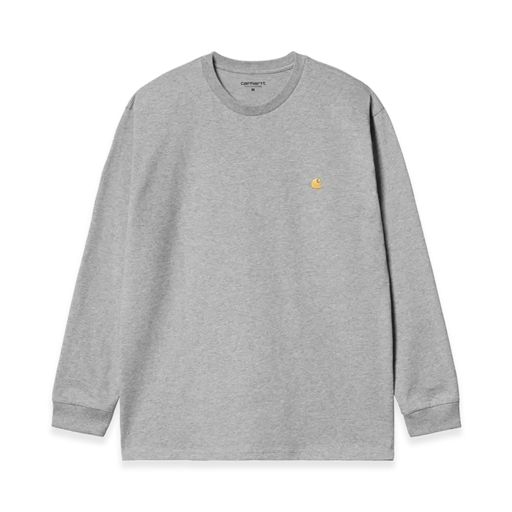 Carhartt WIP L/S Chase T-Shirt "Grey Heather/Gold"