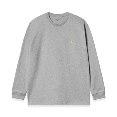 Carhartt WIP L/S Chase T-Shirt "Grey Heather/Gold"