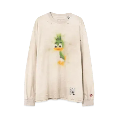 Maison MIHARA YASUHIRO Leon Print Distressed LS T-shirt "Gray"