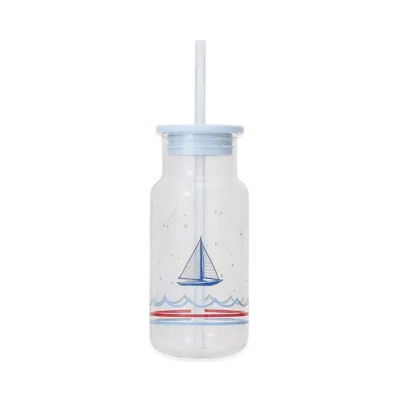 STARBUCKS Glass Tumbler Marine Border 473ml "Clear"