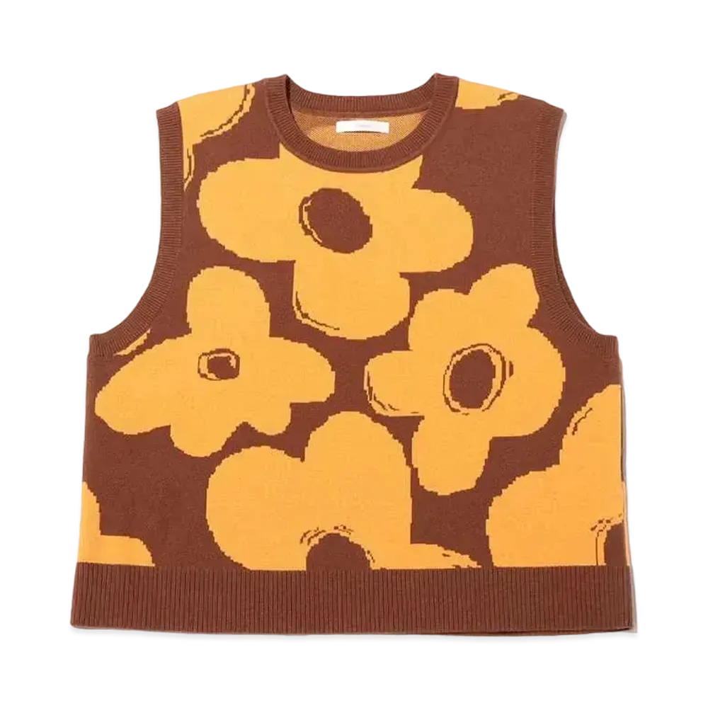 atmos pink Flower Knit Vest "Orange"