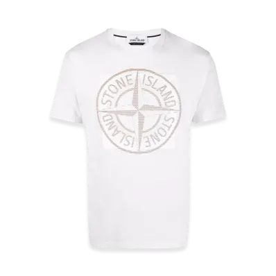 Stone Island 2NS93 Cotton Jersey Garment Dyed Tricromia Two T-Shirt - 22SS "Ice"