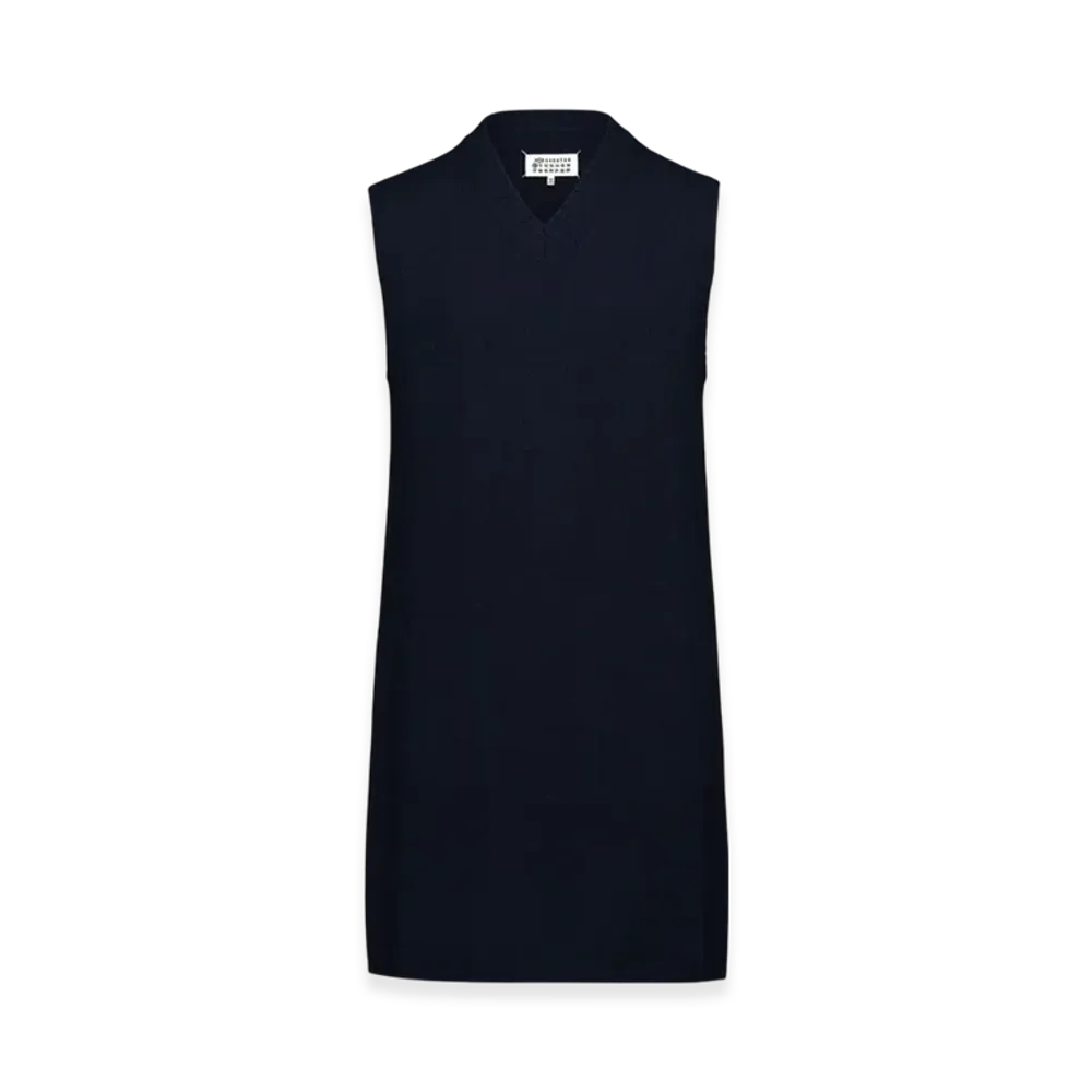 Maison Margiela Women's V-Neck Knit Dress "Blue"