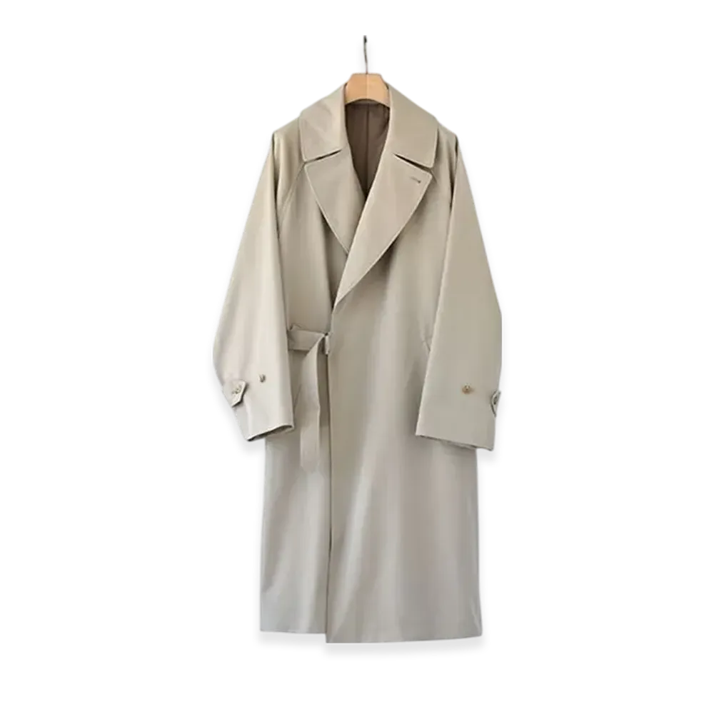 COMOLI Cotton Gabardine Tielocken Coat "Beige"