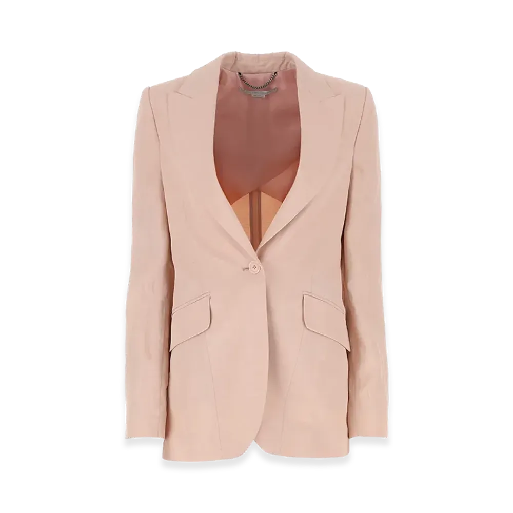 STELLA McCARTNEY Women's Single-Breasted Blazer "Nude/Neutrals"