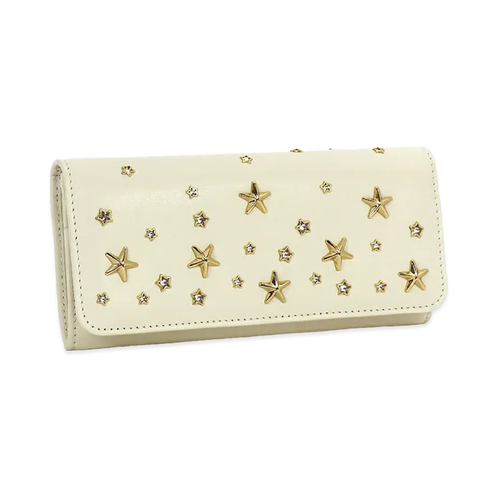 Jimmy Choo Women's Star Studs Crystal Soft Leather "Latte"