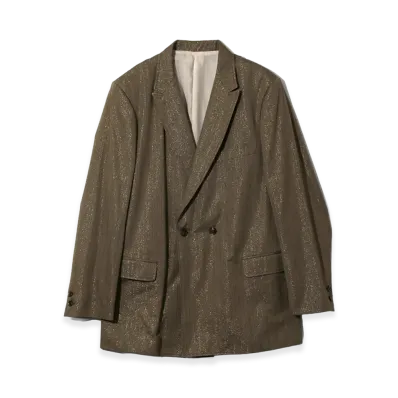 NEEDLES Double Breasted Jacket - Lame Stripe "Taupe"