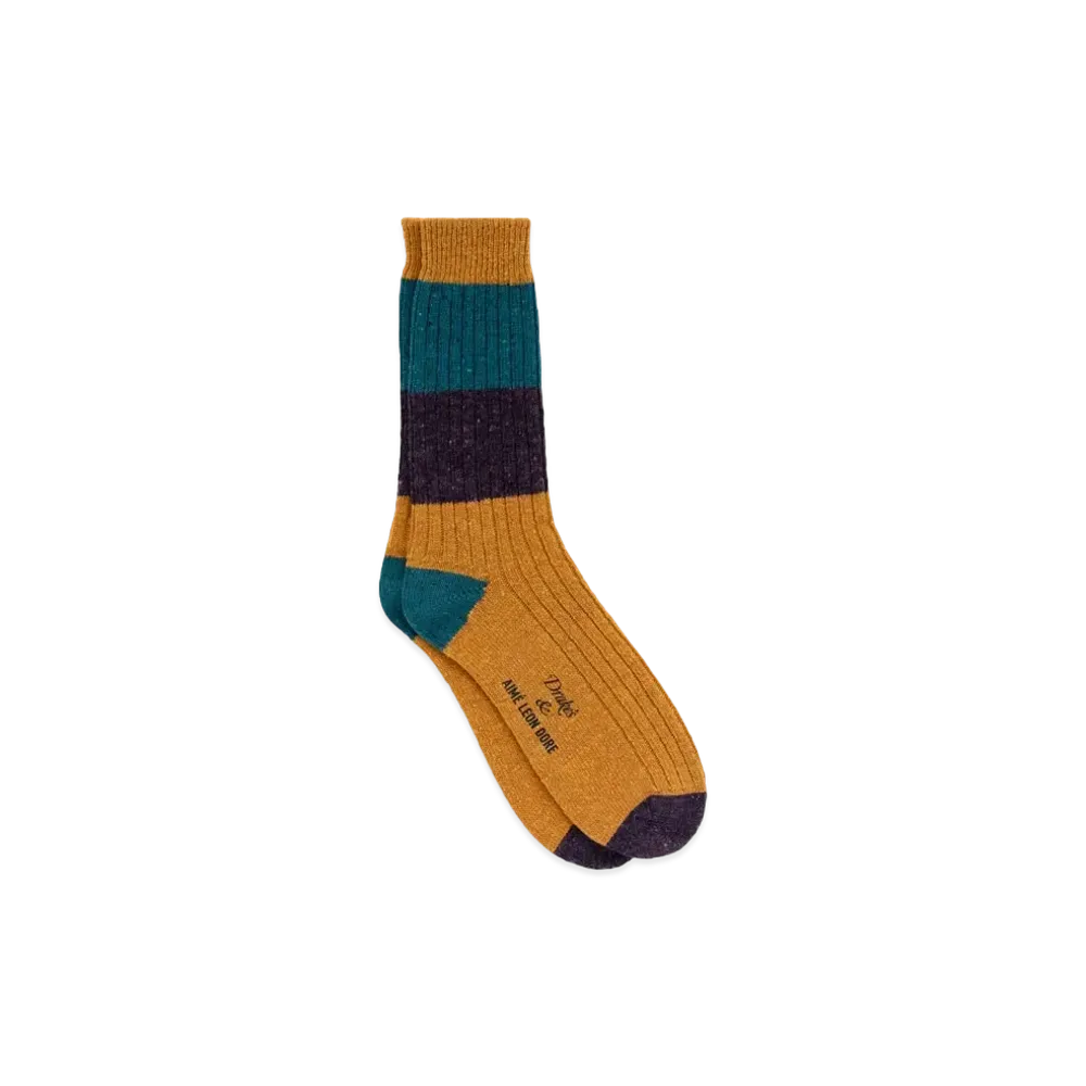 Aime Leon Dore x Drake's Striped Donegal Wool Sock "Multi"
