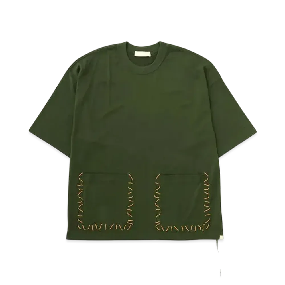 mastermind WORLD Boxy Hand Stitched Tee "Olive"