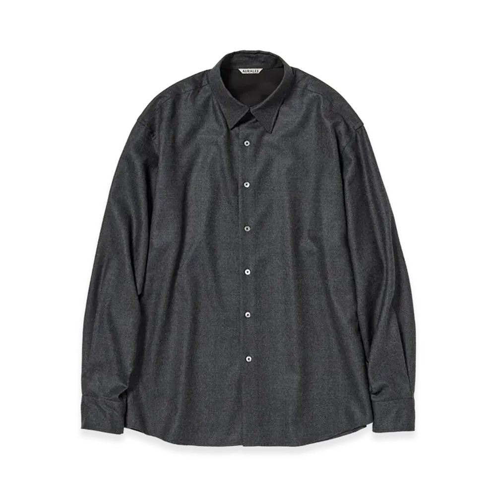 AURALEE Super Light Wool Shirt "Top Charcoal"