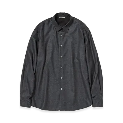 AURALEE Super Light Wool Shirt "Top Charcoal"