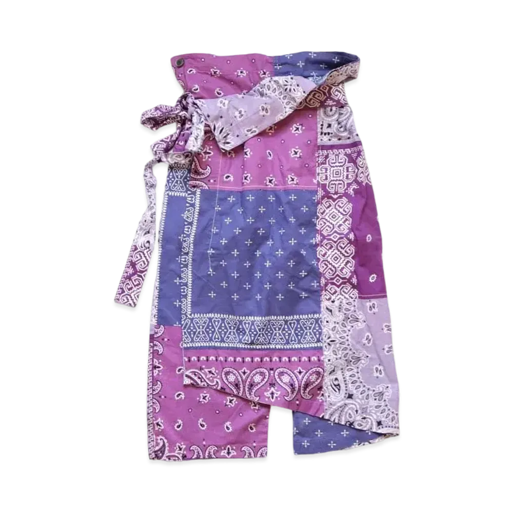 KAPITAL Gauze Bandanna Patchwork Wrap Pants "Light Purple"