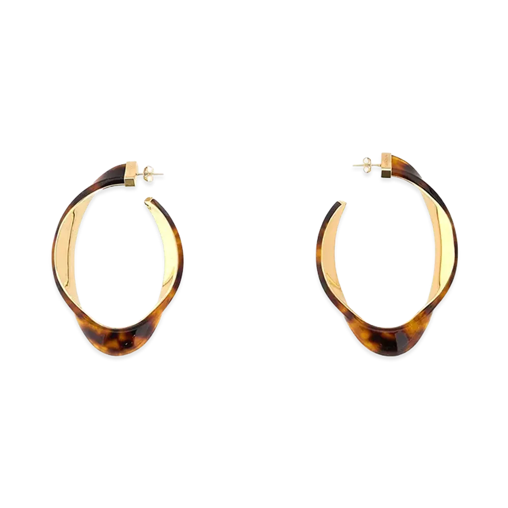 Saint Laurent Women's Printed Acetate And Metal Earrings "AnimalPrint"