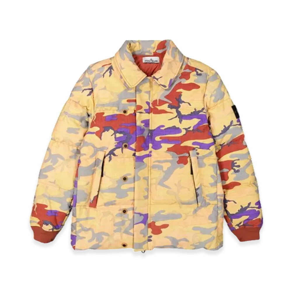 Stone Island 435E7 Heritage Camo Ripstop Nylon Down Jacket - 22FW "Orange"