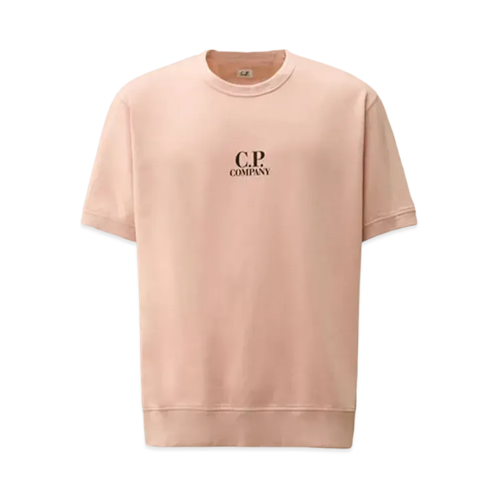 C.P. Company Light Fleece Short Sleeve Sweatshirt "Misty Rose Pink"