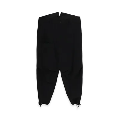 Ground Y Wool Gabardine Suspender Pants W Knee Pad "Black"