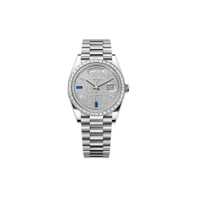 ROLEX Day-Date 40mm Platinum Diamond 228396TBR "Pave diamonds/Sapphire"