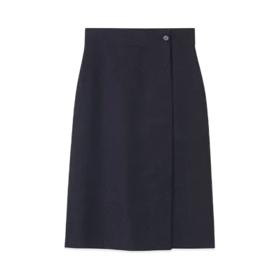 Paul Smith Women's Dobby Pin Dot Wrap Skirt "Navy"