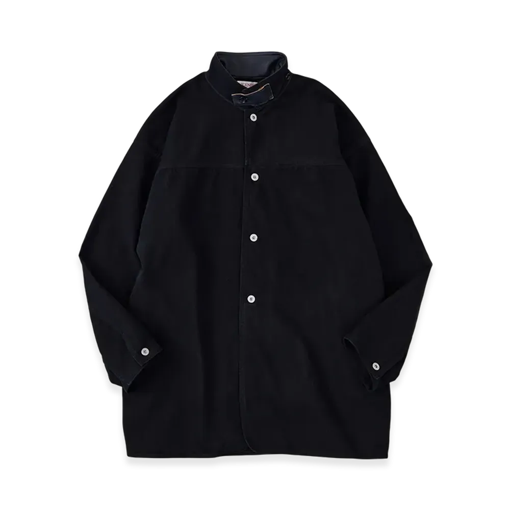 NICENESS D.Vedder Overdyed Denim Chore Coat "Black Indigo"