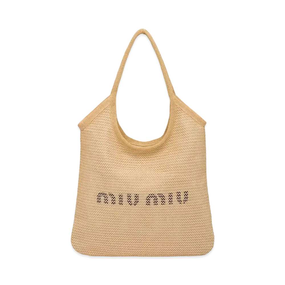 MIU MIU Lafia x Linen Tote Bag "Beige"