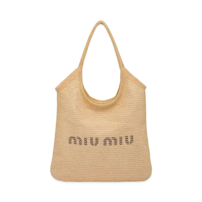 MIU MIU Lafia x Linen Tote Bag "Beige"