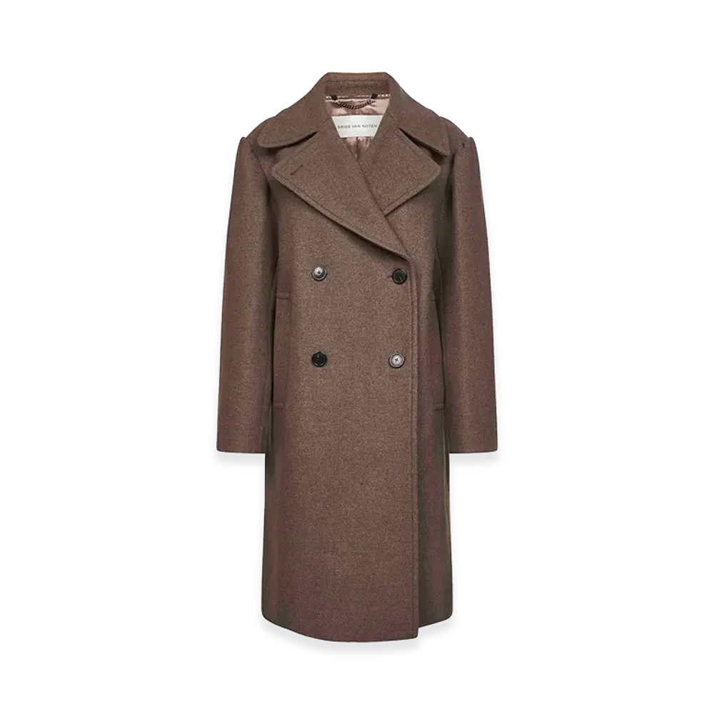 DRIES VAN NOTEN Women's Coats "Beige/Brown"