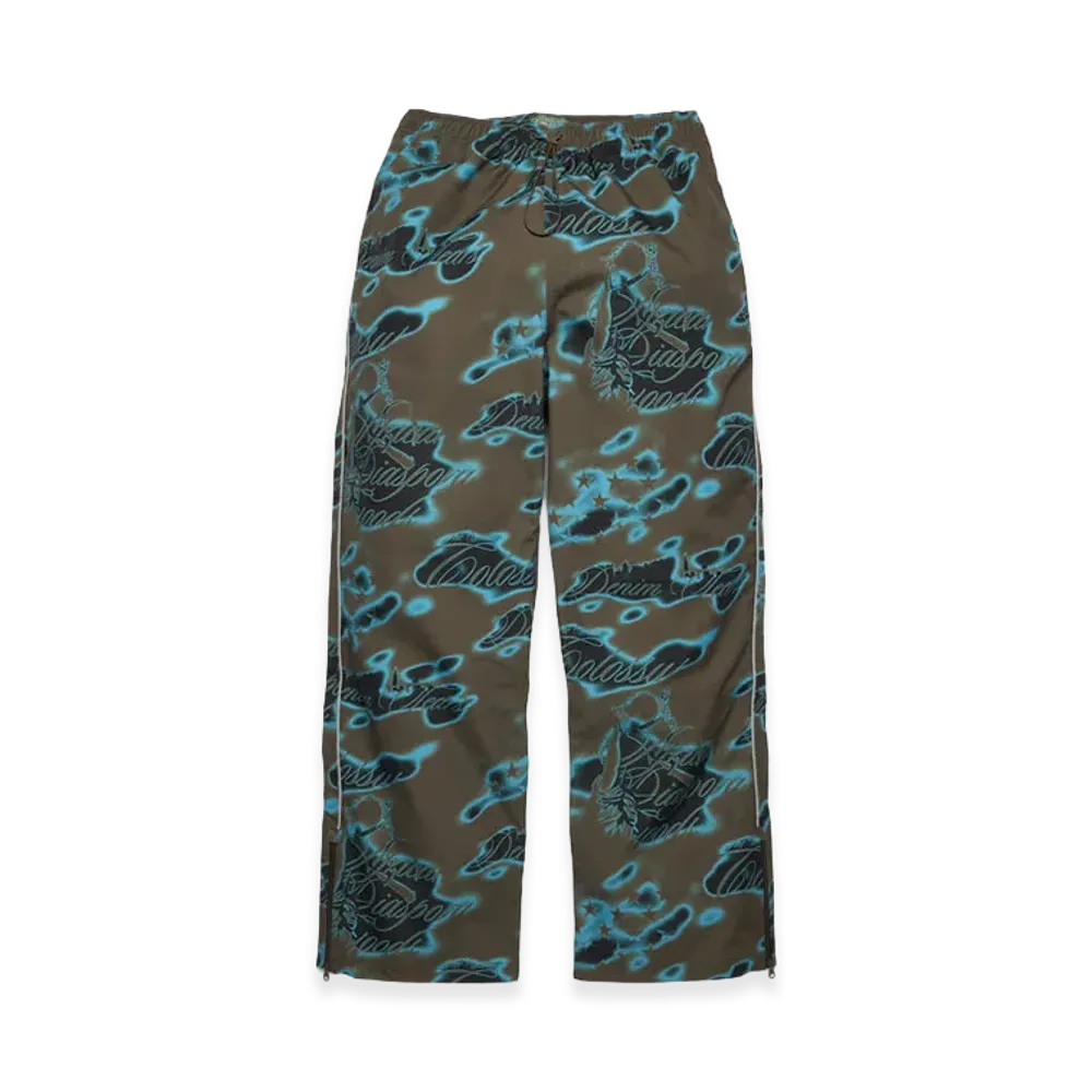 DENIM TEARS Cloud Camo Taped Seam Shell Pants "Green"